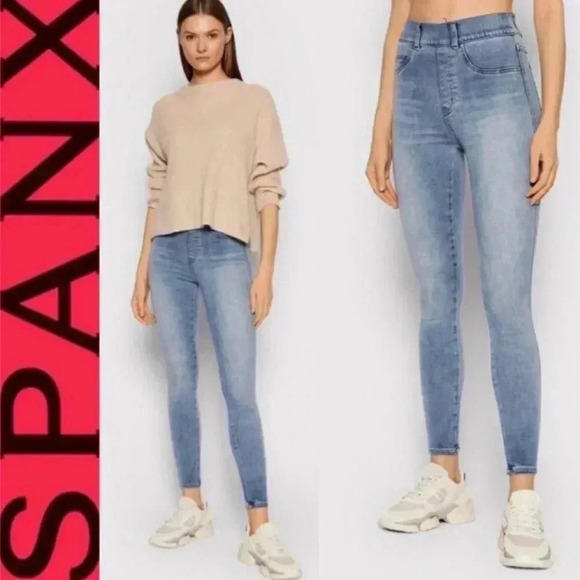 SPANX Ankle Skinny Jeans Light Vintage Wash NWT XS Jeggings - Picture 2 of 8